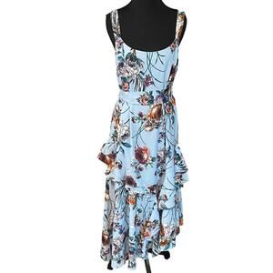 Cooper St Floral Ruffle Maxi Dress Blue Multicolor AUS 12 / US 8 Wedding Guest